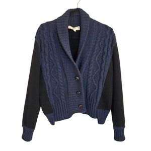 Vanessa Bruno Athé Women’s Navy & Black Alpaca Wool Cardigan French size 3 (M/L)
